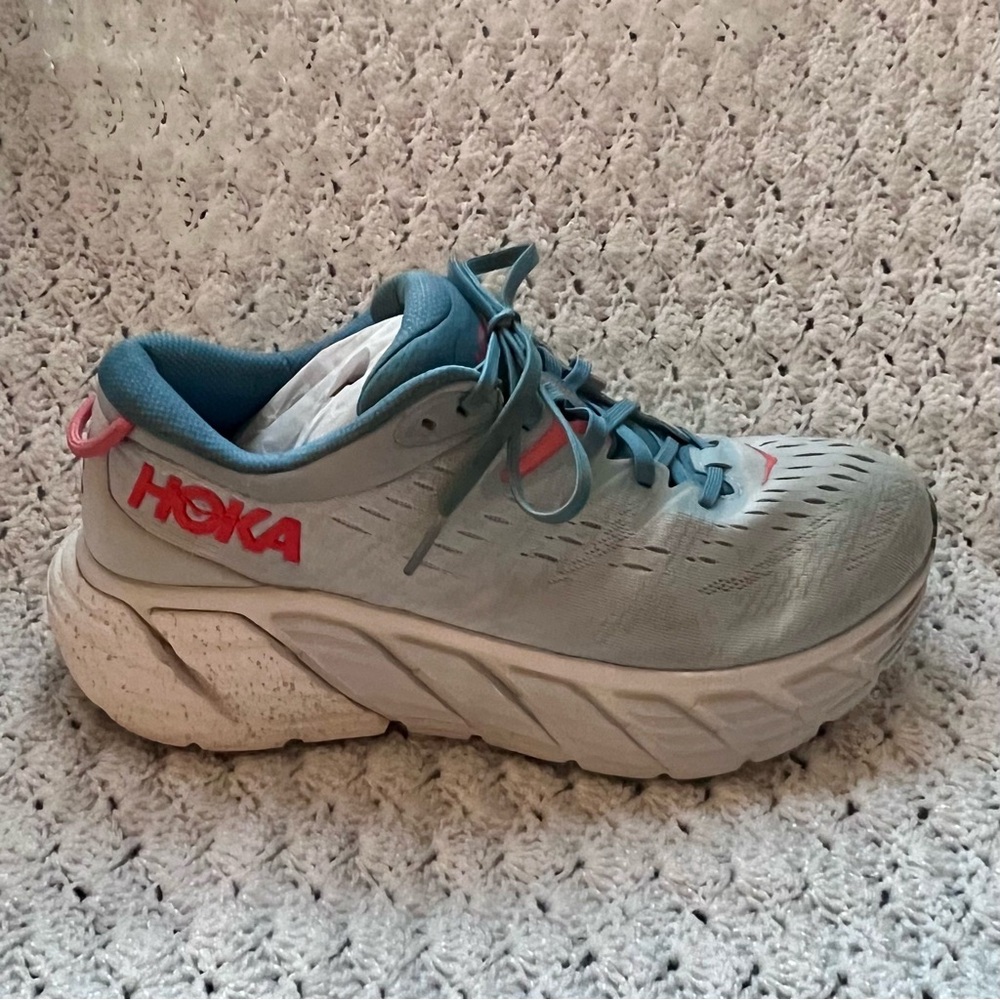 HOKA Gaviota 4 running shoes - blue fog/ plein air women’s wide width size 9.5 - Picture 2 of 16